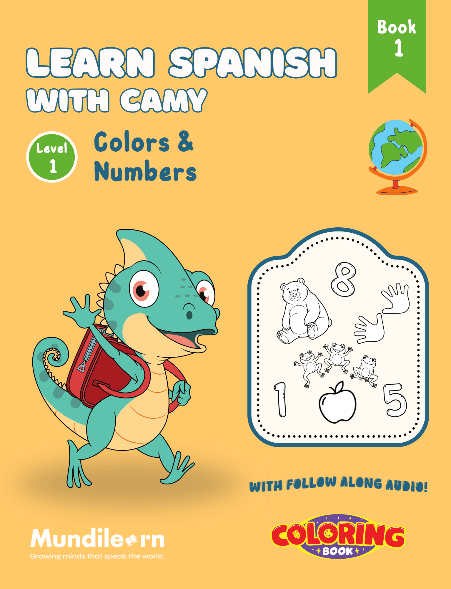 Colors & Numbers — Learn Spanish with Camy, book cover